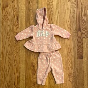 GAP Pink Polka Dot Baby Hoodie & Pants